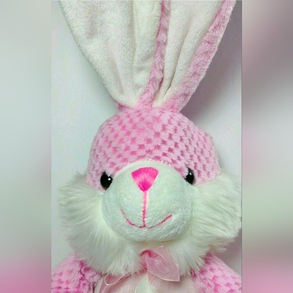Pink BUNNY RABBIT Chrisha Creations Playful Plush 2009 16" soft stuffed - Picture 6 of 9